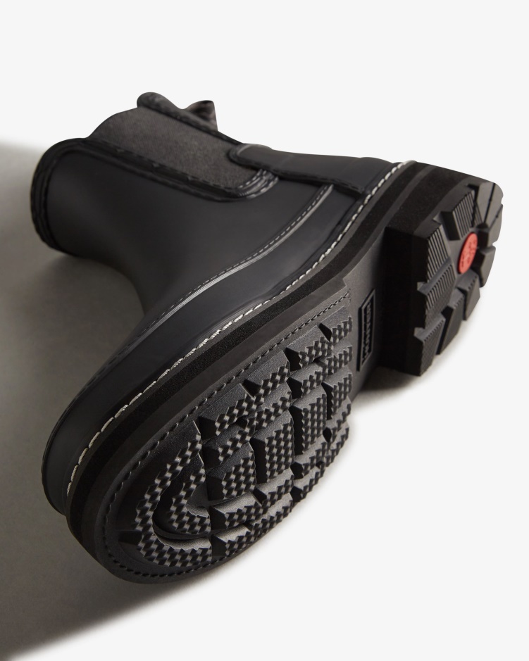 Hunter Chelsea Boots Met Verfijnde Stiksels Voor Dames Zwart