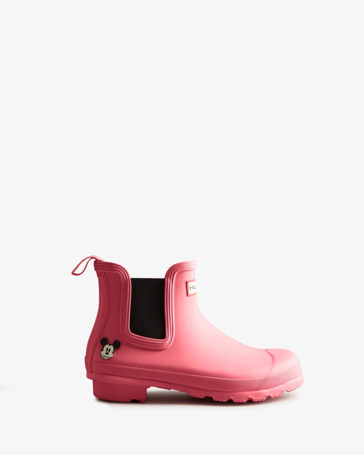 Hunter Disney Chelsea Boots Voor Dames Roze Rilling