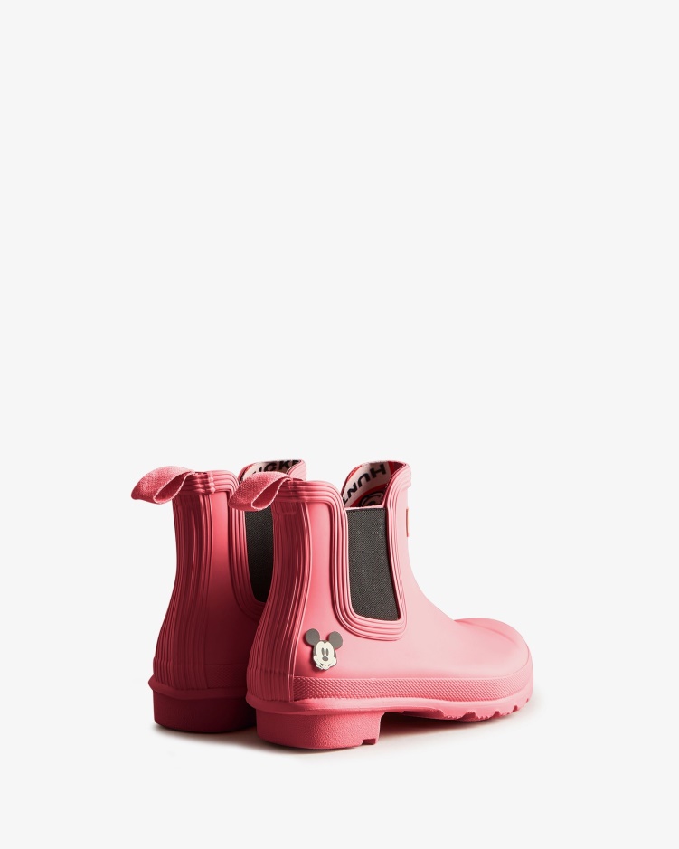 Hunter Disney Chelsea Boots Voor Dames Roze Rilling