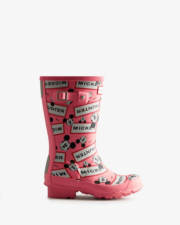 Hunter Big Kids (5-11 Jaar) Disney Regenlaarzen Roze Rilling