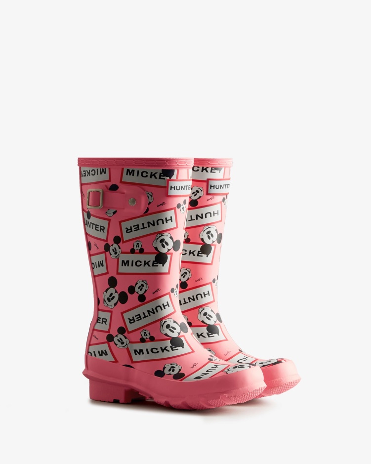 Hunter Big Kids (5-11 Jaar) Disney Regenlaarzen Roze Rilling