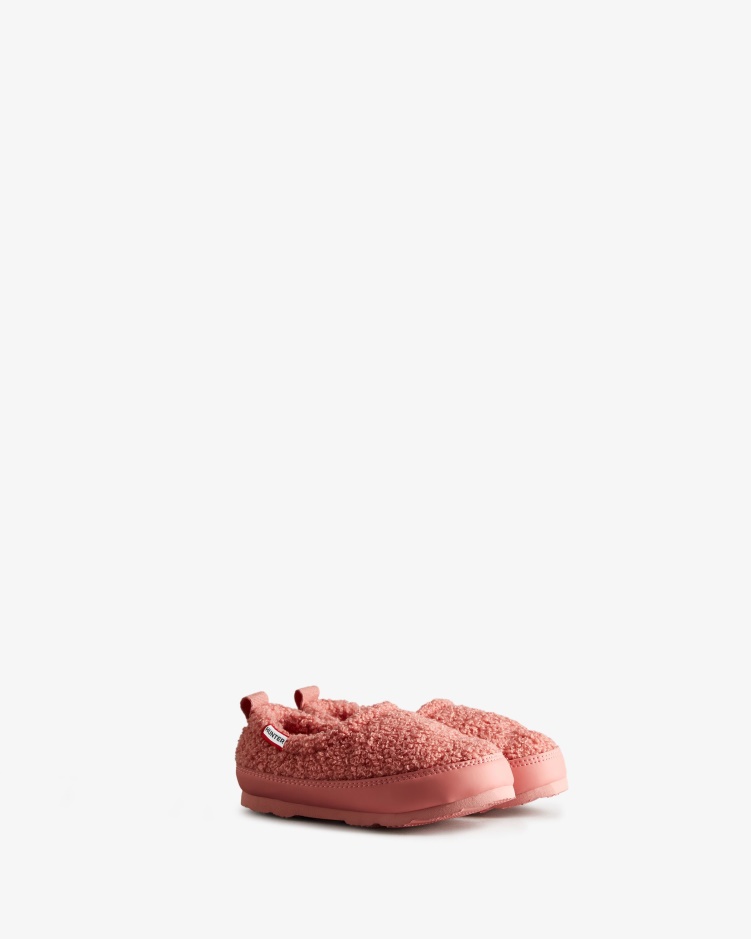 Hunter Little Kids (18 Maanden-8 Jaar) Geïsoleerde Vegan Shearling Pantoffel Hibiscus Roze