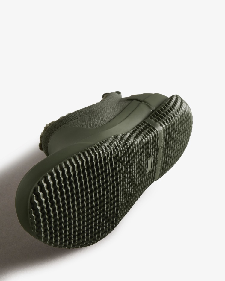 Hunter Geïsoleerde Vegan Shearling Damesschoen Donker Olijfgroen