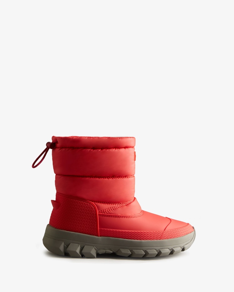 Hunter Geïsoleerde Korte Snowboots Voor Dames Red Chill