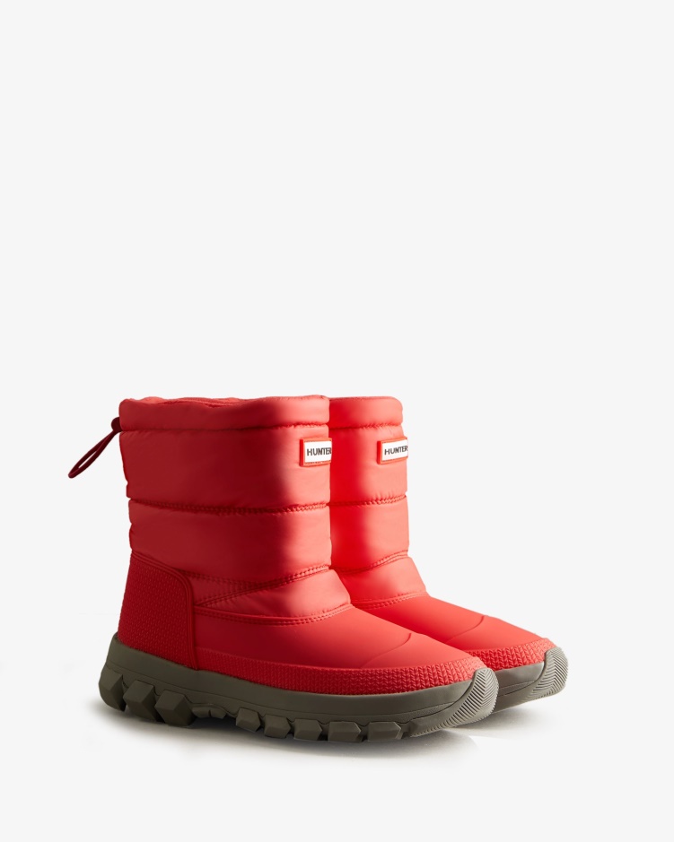Hunter Geïsoleerde Korte Snowboots Voor Dames Red Chill