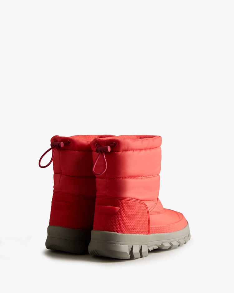 Hunter Geïsoleerde Korte Snowboots Voor Dames Red Chill