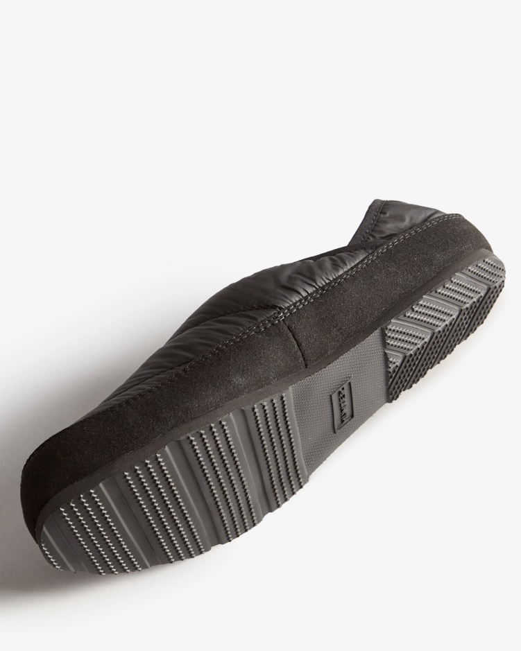 Hunter Dames Puffer Pantoffel Zwart