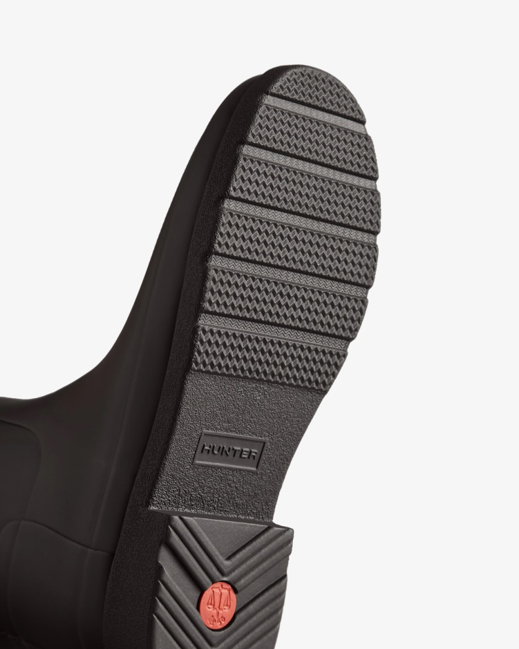 Hunter Verfijnde Slim Fit Lange Regenlaarzen Met Stud Cuff Voor Dames Zwart