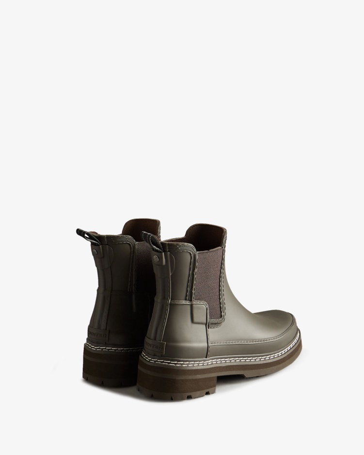 Hunter Chelsea Boots Met Verfijnde Stiksels Voor Dames, Bittere Chocolade