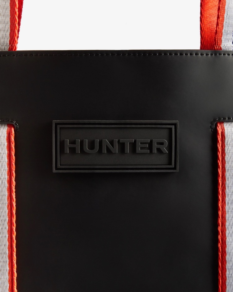 Hunter Rubberen Leren East-West Draagtas Zwart