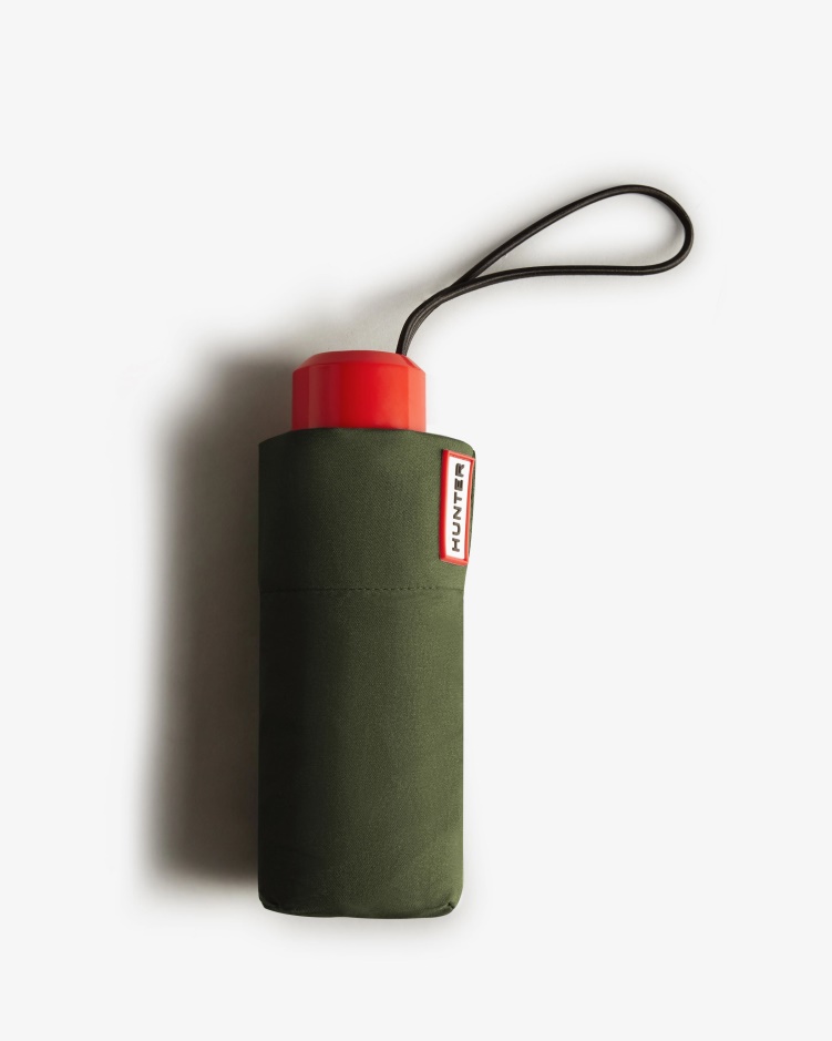 Hunter Mini Compacte Paraplu Donker Olijfgroen