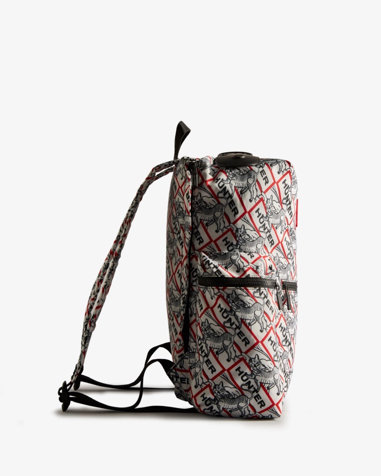Hunter Nylon Top Clip Maan Nieuwjaar Rugzak Met Tijgerprint Zwart-wit