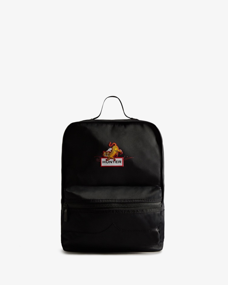 Hunter Kids Nylon Maan Nieuwjaar Rugzak Met Tijgerlogo Zwart