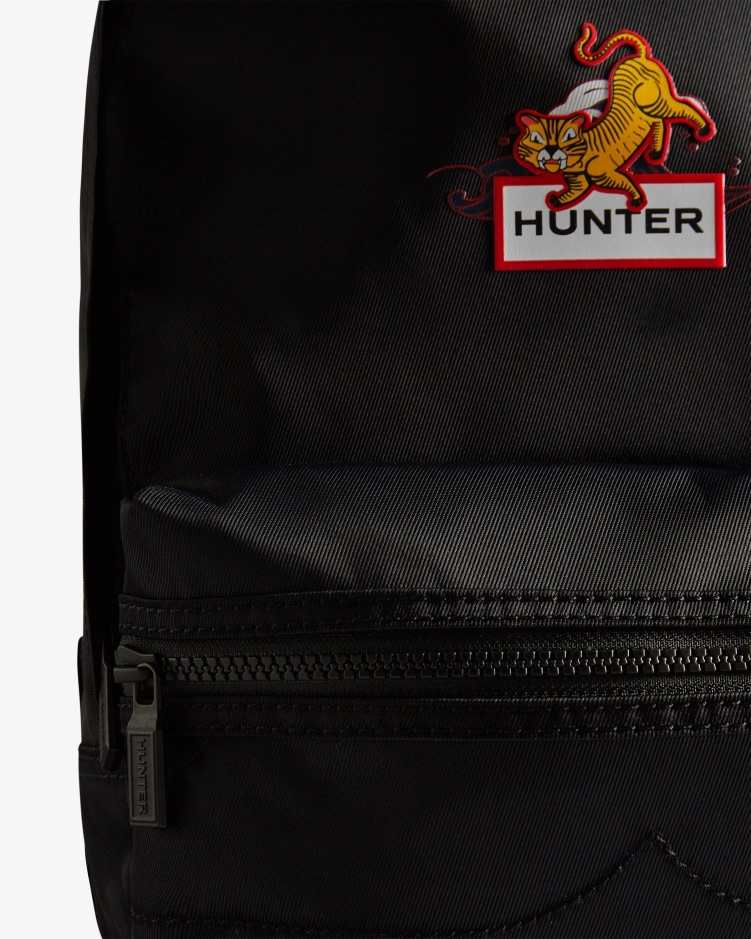 Hunter Kids Nylon Maan Nieuwjaar Rugzak Met Tijgerlogo Zwart