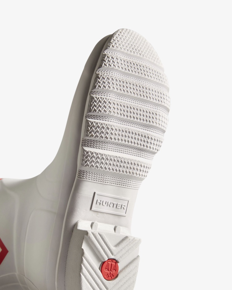 Hunter Lunar New Year Grote Tijger Logo Hoge Regenlaarzen Spurrey Wit