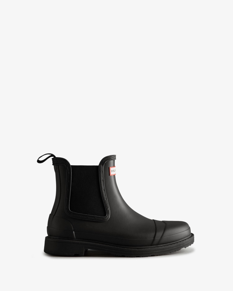 Hunter Commando Chelsea Boots Voor Dames Zwart