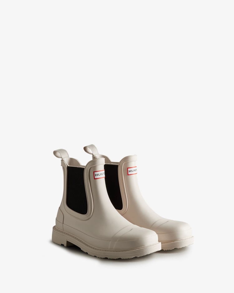 Hunter Commando Chelsea Boots Voor Dames Cast Lichtgrijs