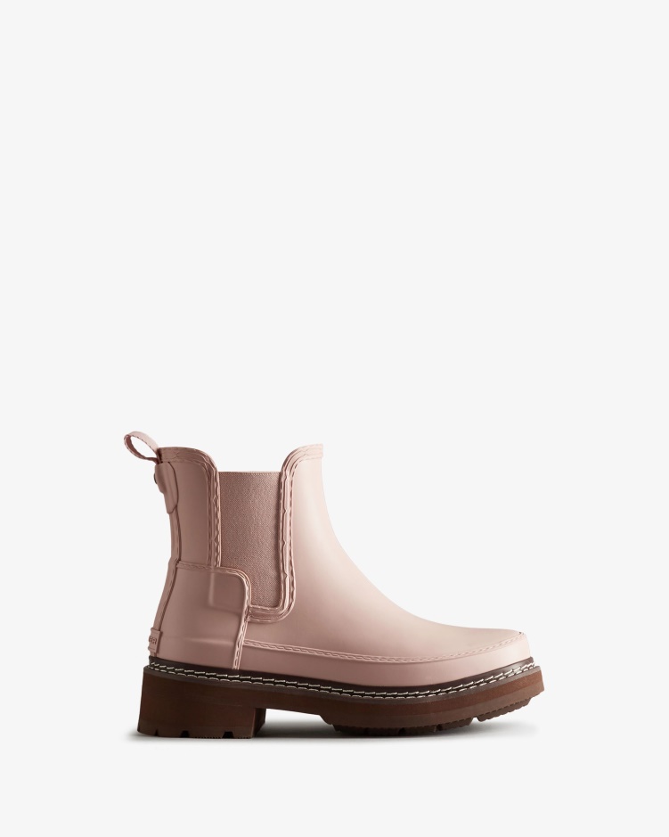 Hunter Chelsea Boots Met Verfijnde Stiksels Voor Dames Azalea Roze