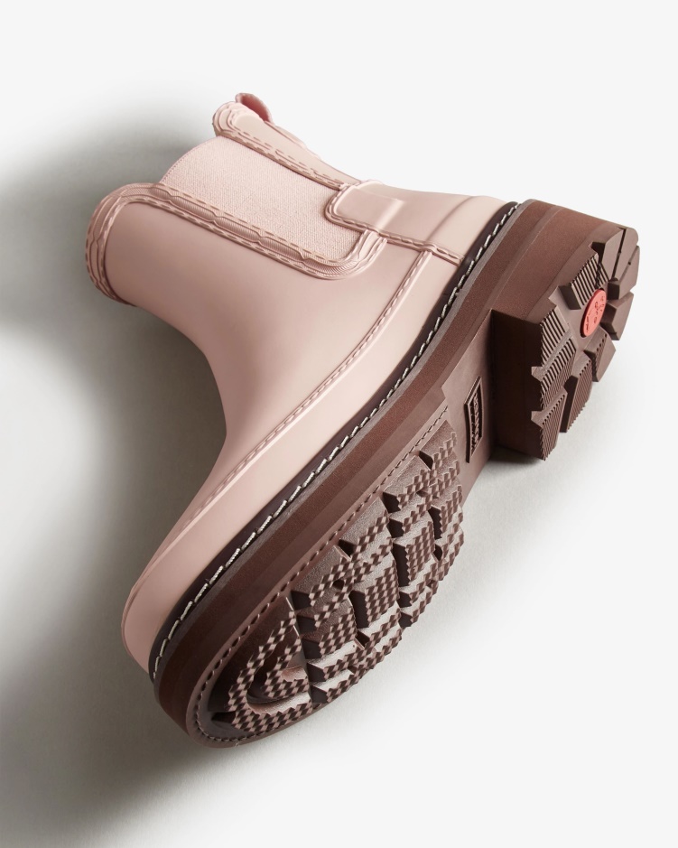 Hunter Chelsea Boots Met Verfijnde Stiksels Voor Dames Azalea Roze