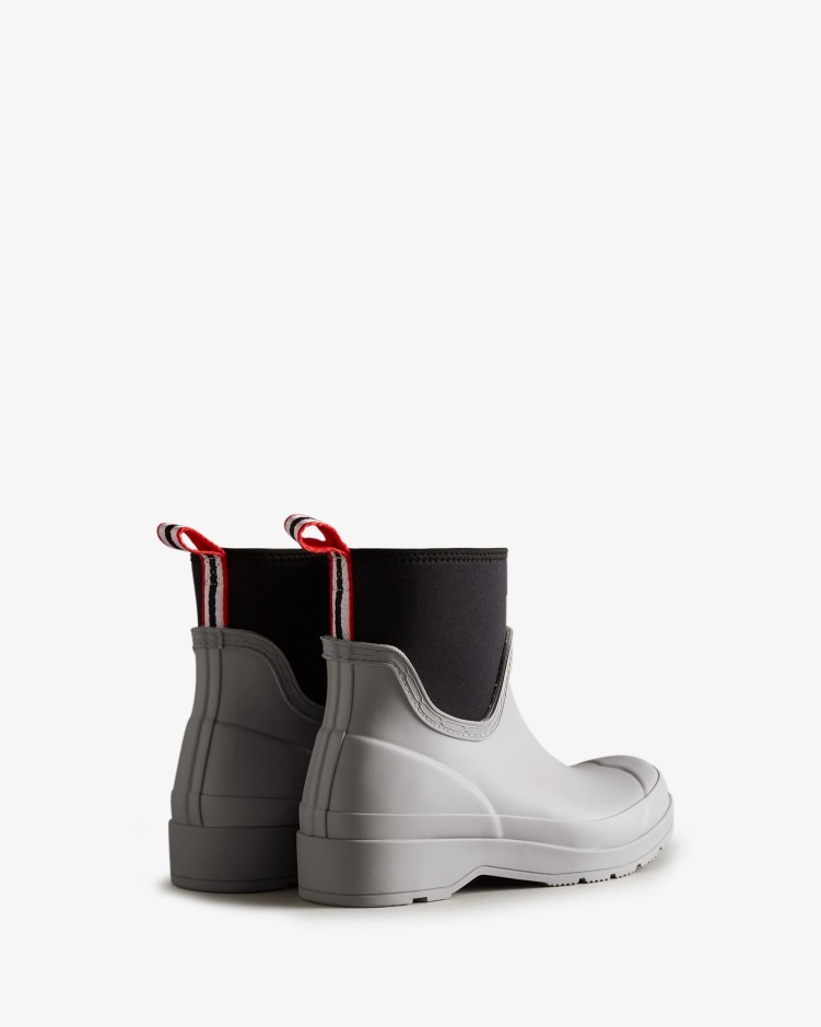 Hunter Play Korte Neopreen Regenlaarzen Voor Dames Steall Lichtgrijs