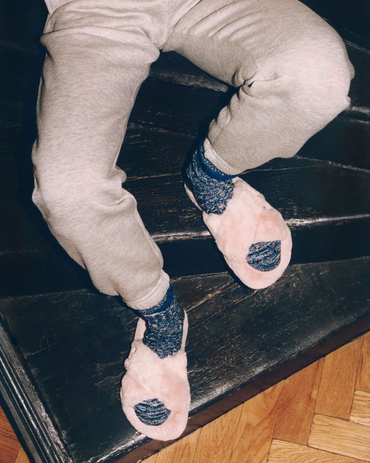 Hunter Imitatiebont Flatform Crossover Slipper Dames Azalea Roze