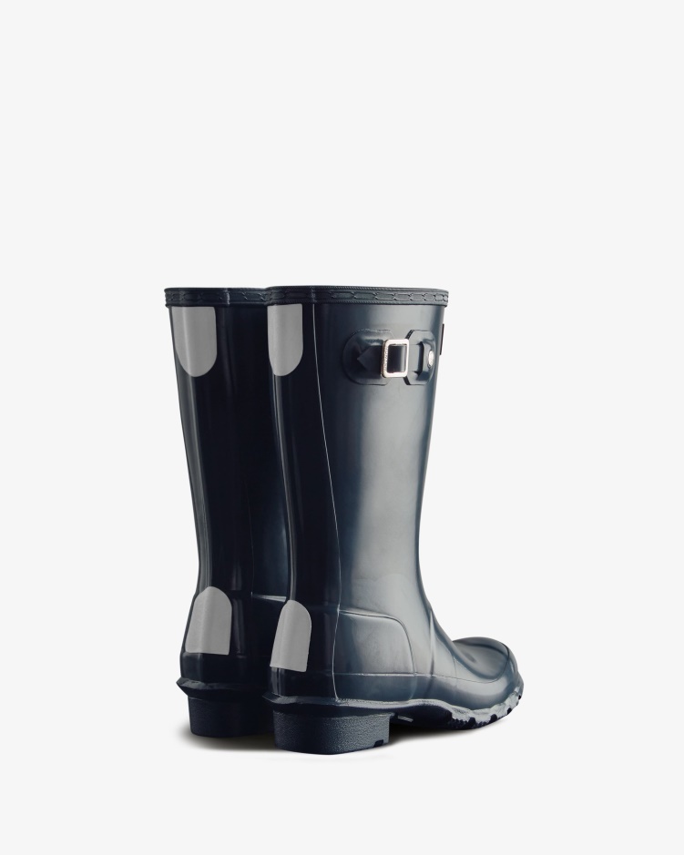 Hunter Original Big Kids (5-11 Jaar) Glanzende Regenlaarzen Navy