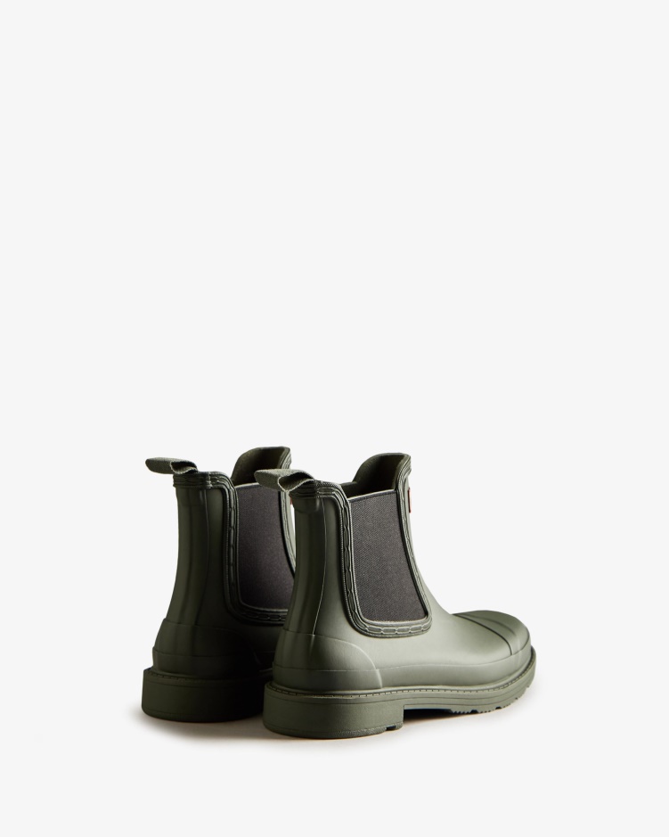 Hunter Commando Chelsea Boots Dames Donker Olijf