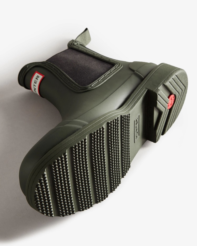 Hunter Commando Chelsea Boots Dames Donker Olijf