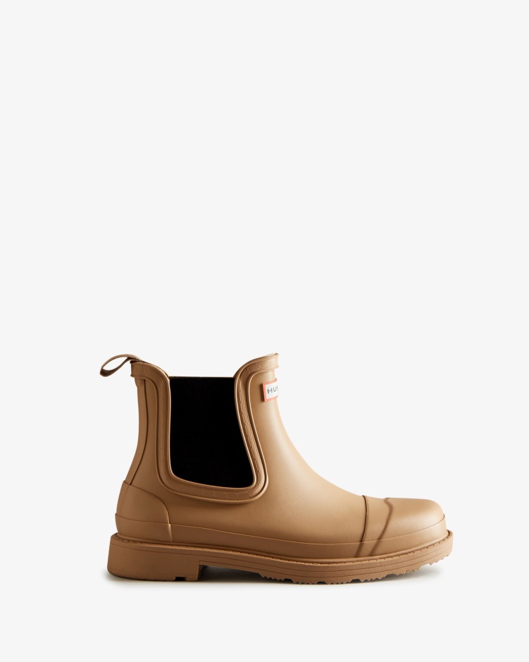 Hunter Commando Chelsea Boots Tawny Brown Voor Dames