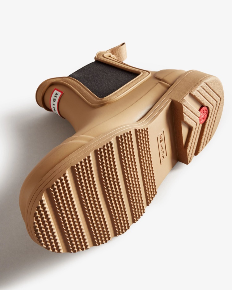 Hunter Commando Chelsea Boots Tawny Brown Voor Dames