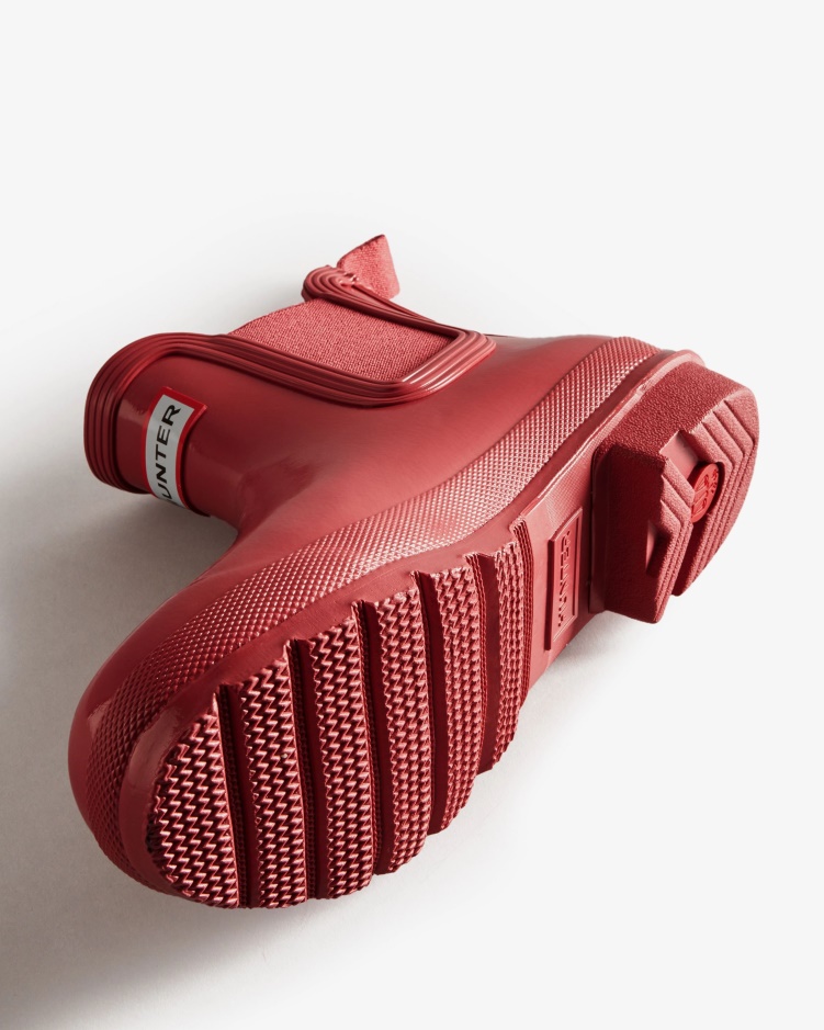 Hunter Originele Glanzende Chelsea Laarzen Voor Dames Glenmore Rose