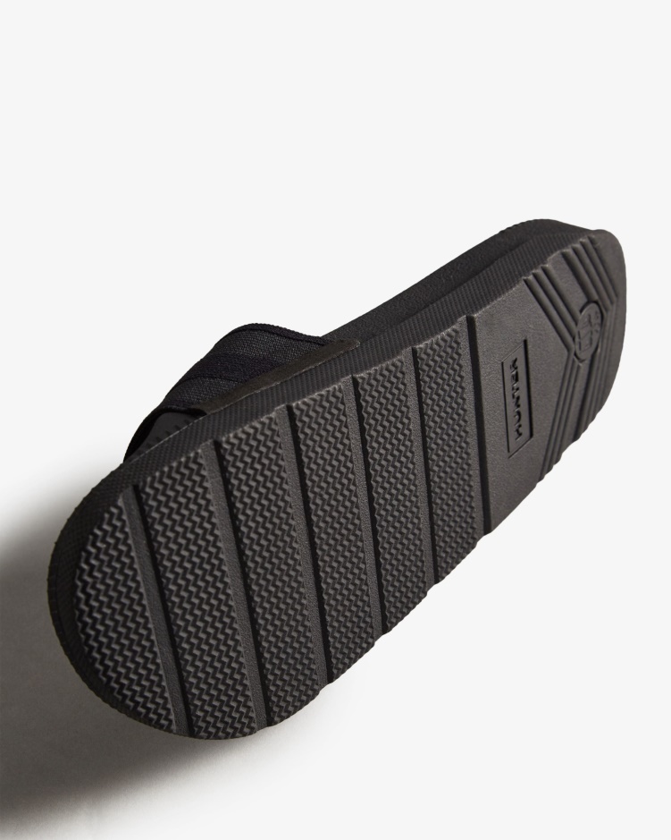 Hunter Elastische Damesslippers Zwart