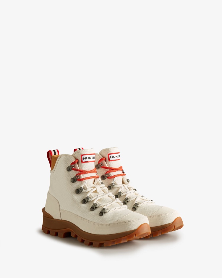 Hunter Canvas Desert Commando Laarzen Voor Dames Naturel