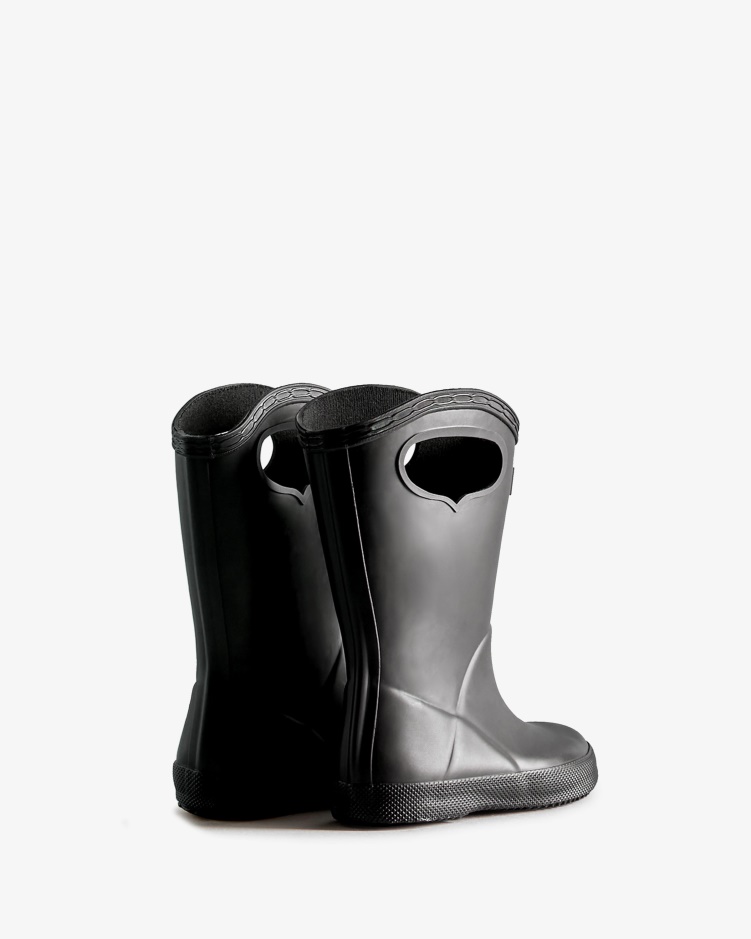 Hunter Kids First (18 Maanden-8 Jaar) Regenlaarzen Met Handgreep Zwart
