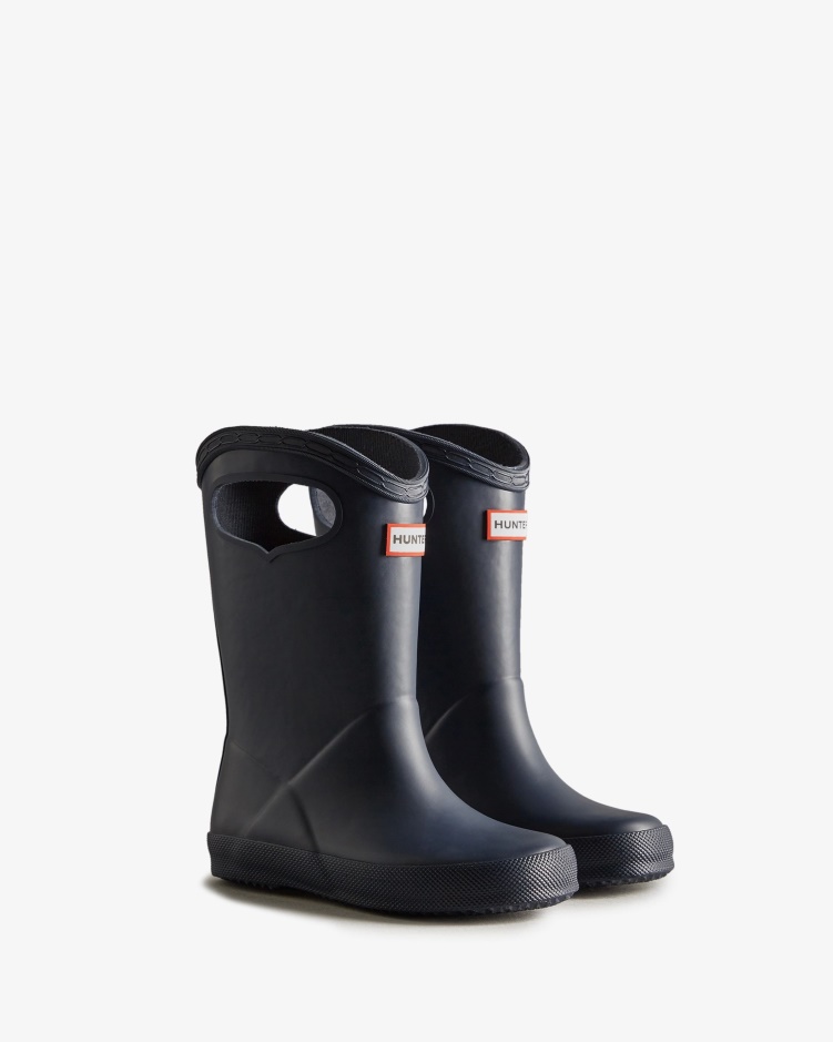 Hunter Kids First (18 Maanden-8 Jaar) Regenlaarzen Met Handgreep Navy