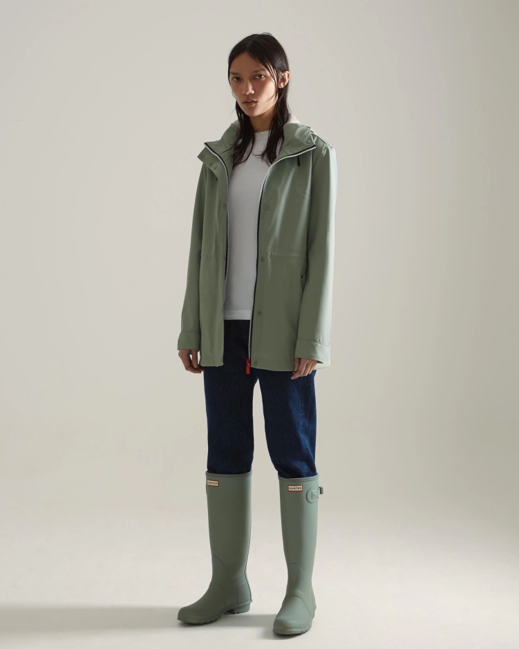 Hunter Lichtgewicht Waterdichte Damesjas Sweet Gale Green