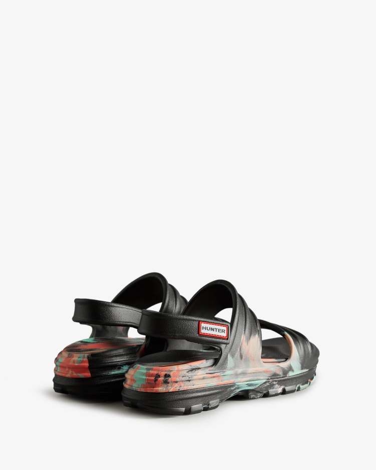 Hunter Bloom Marmeren Sandaal Voor Dames Zwart