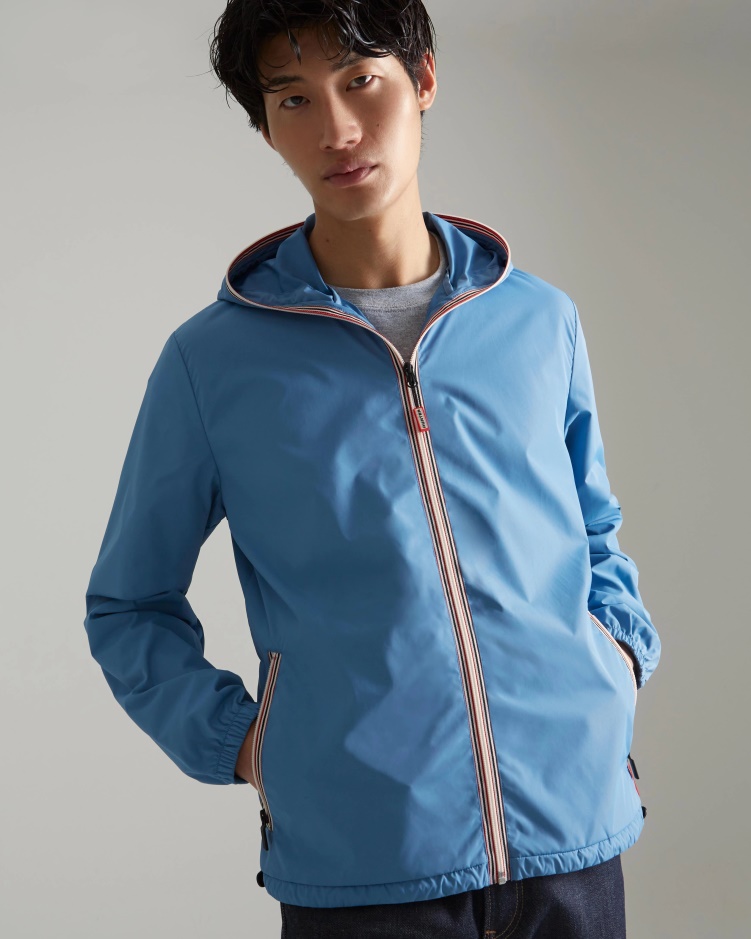 Hunter Heren Gerecycled Lichtgewicht Opvouwbaar Jack Stornoway Blauw