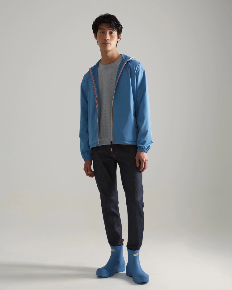 Hunter Heren Gerecycled Lichtgewicht Opvouwbaar Jack Stornoway Blauw