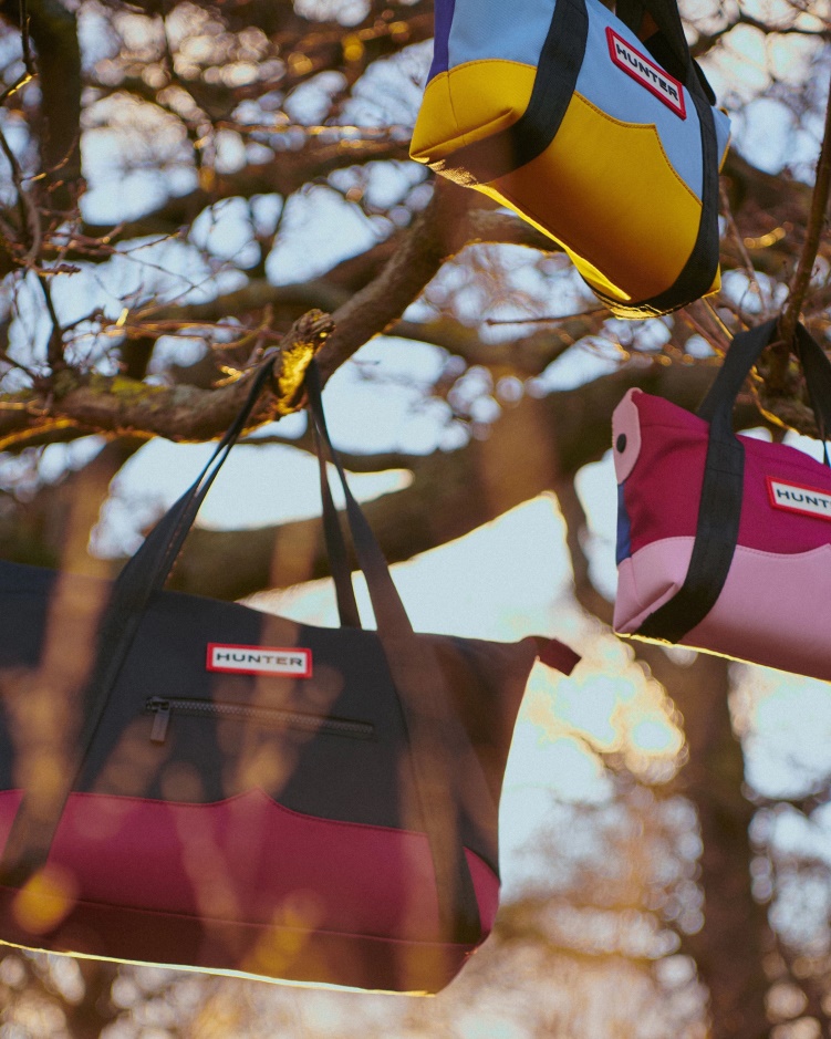 Hunter Hergebruikte Nylon Mini Top Clip Draagtas Blauwe Distel Multi