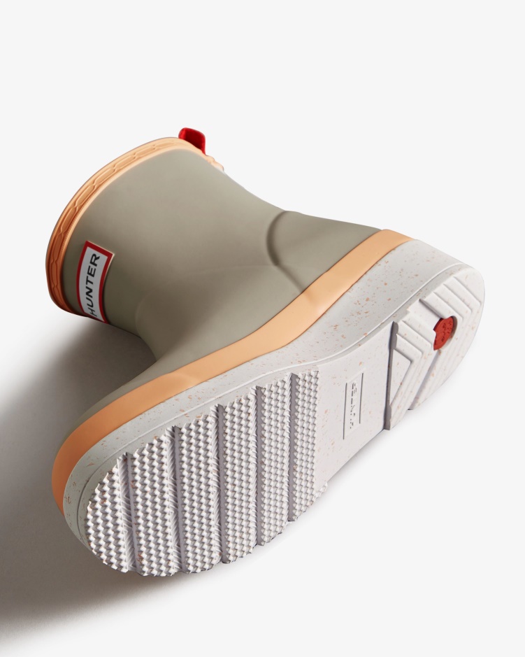 Hunter Dames Play Korte Gespikkelde Regenlaarzen Steall Grey-summit Rise Peach-spurrey White