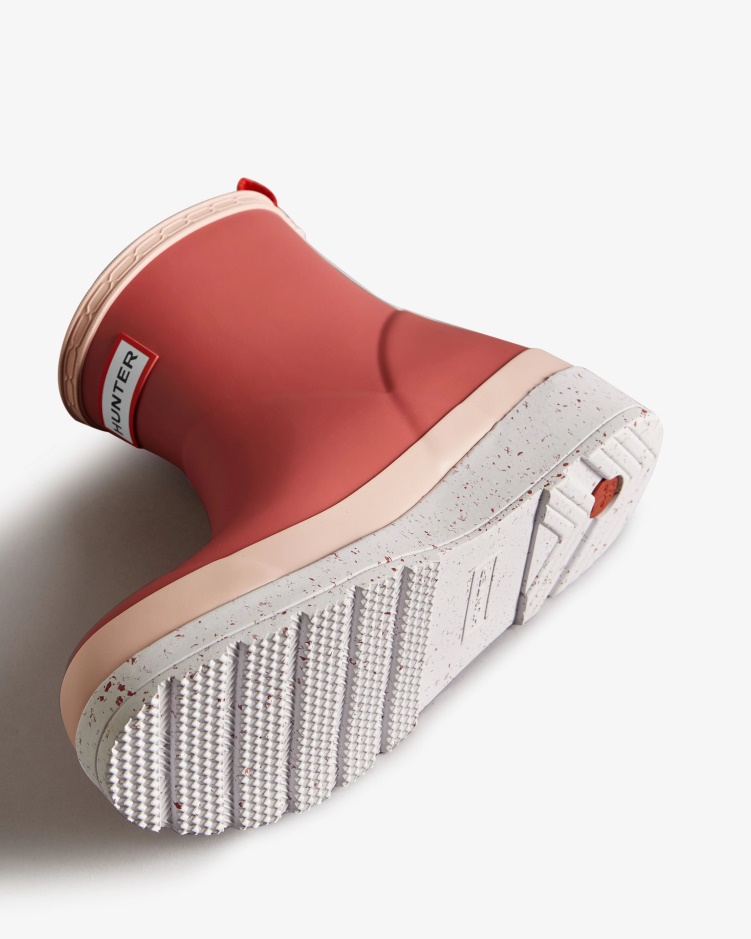 Hunter Dames Play Korte Gespikkelde Regenlaarzen Glenmore Rose-azalea Roze-spurrey Wit