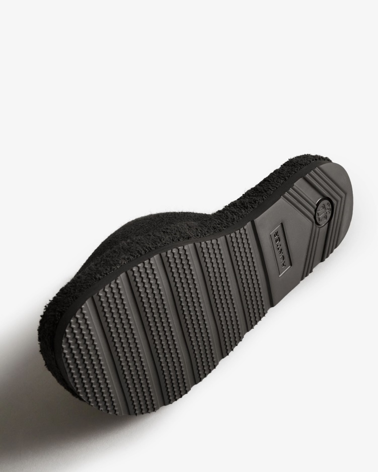 Hunter Dames Badstof Badstof Strandplatform Verstelbare Glijbaan Zwart