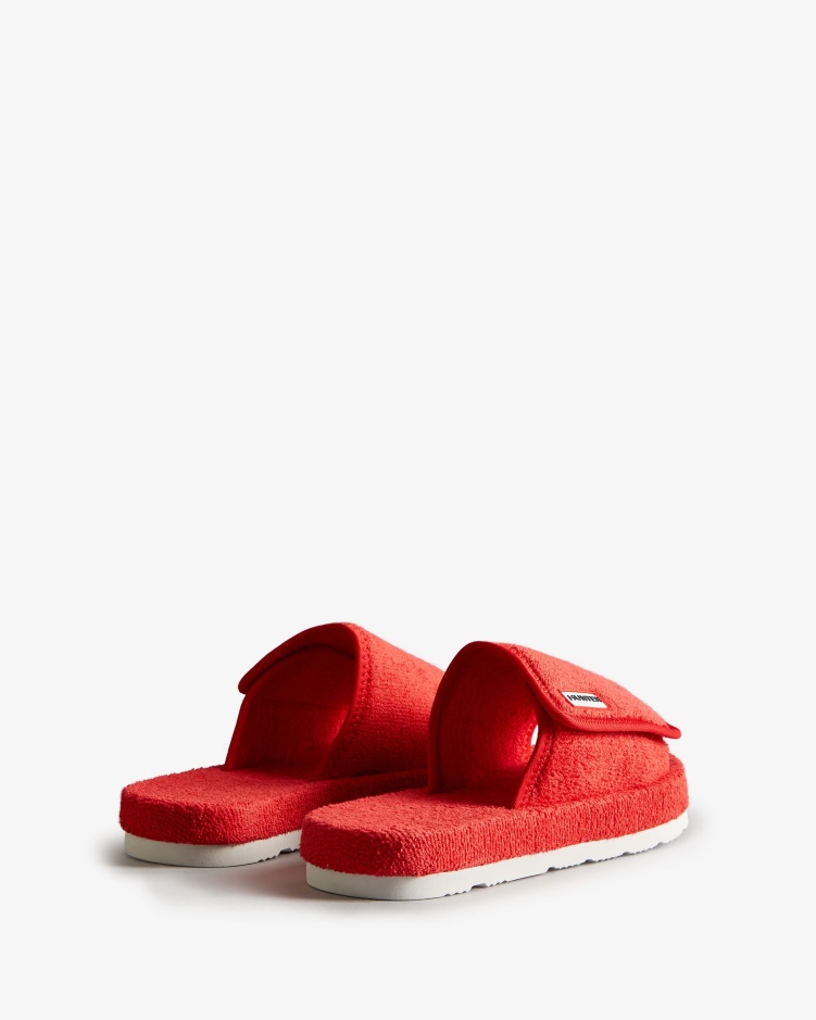 Hunter Damesbadstof Badstof Strandplatform Verstelbare Glijbaan Hunter Rood