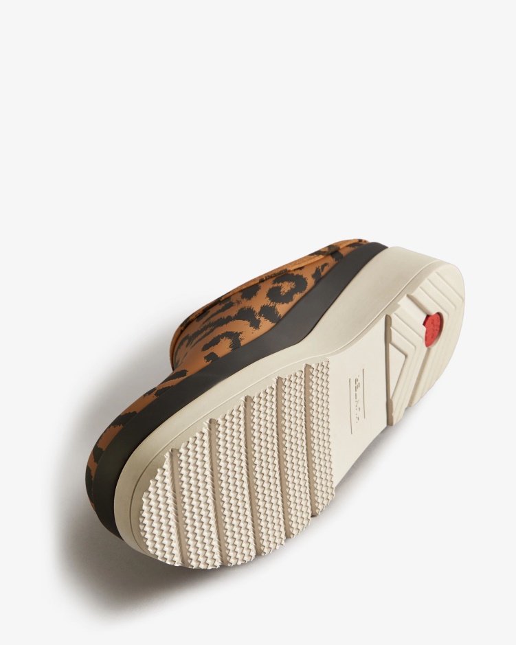 Hunter Dames Play Hybride Klompen Met Luipaardprint Zwart-gegoten