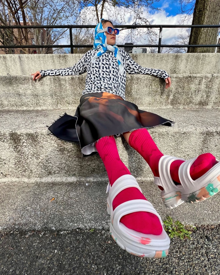 Hunter Bloom Marmeren Sandaal Voor Dames Wit