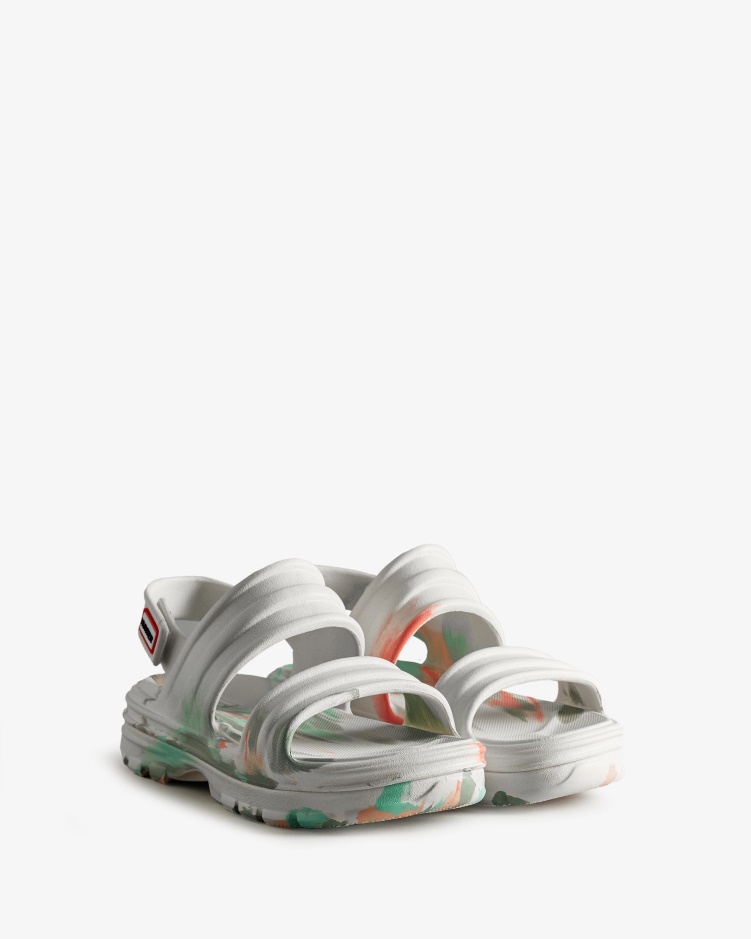 Hunter Bloom Marmeren Sandaal Voor Dames Wit