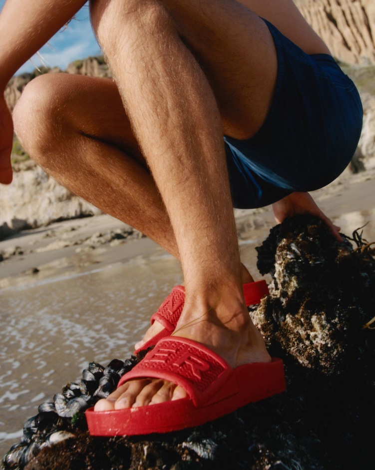 Hunter Heren Bloom Slides Logo Rood