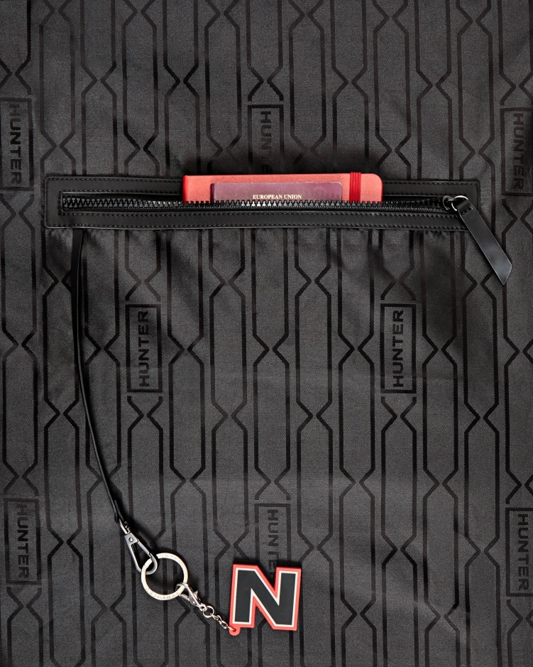 Hunter Mini Top Clip Rugzak - Met Rubber Bekleed Leer Zwart