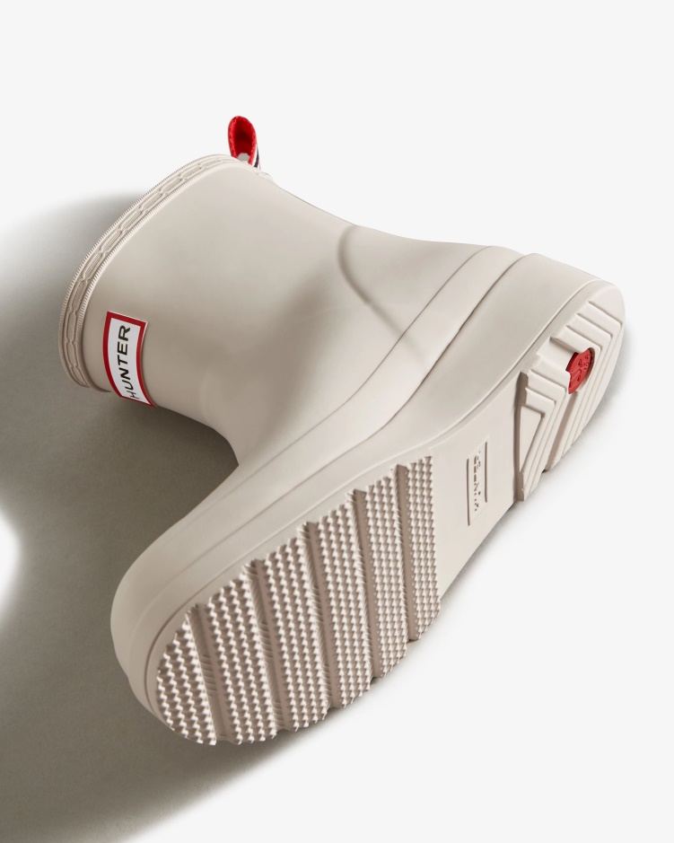 Hunter Play Korte Regenlaarzen Voor Dames, Lichtgrijs Gegoten